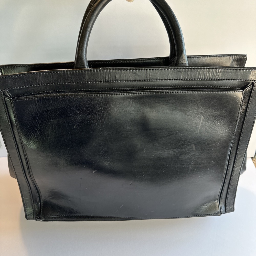 Z Spoke Zac Posen Black Leather Briefcase - Picture 2 of 15
